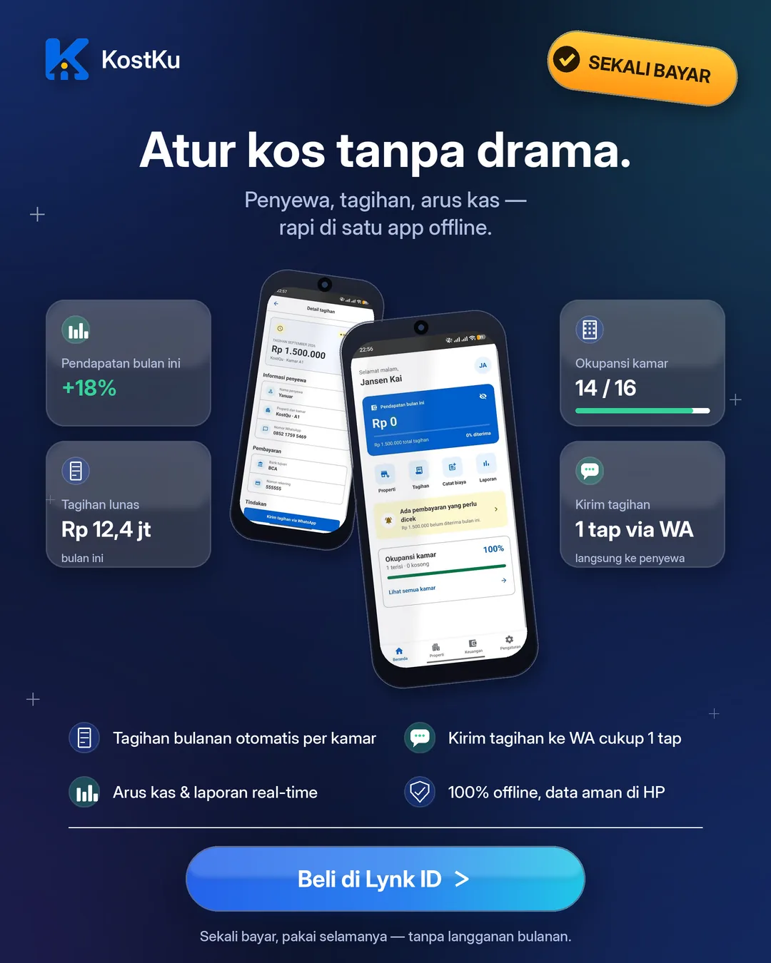 Tampilan aplikasi KostKu